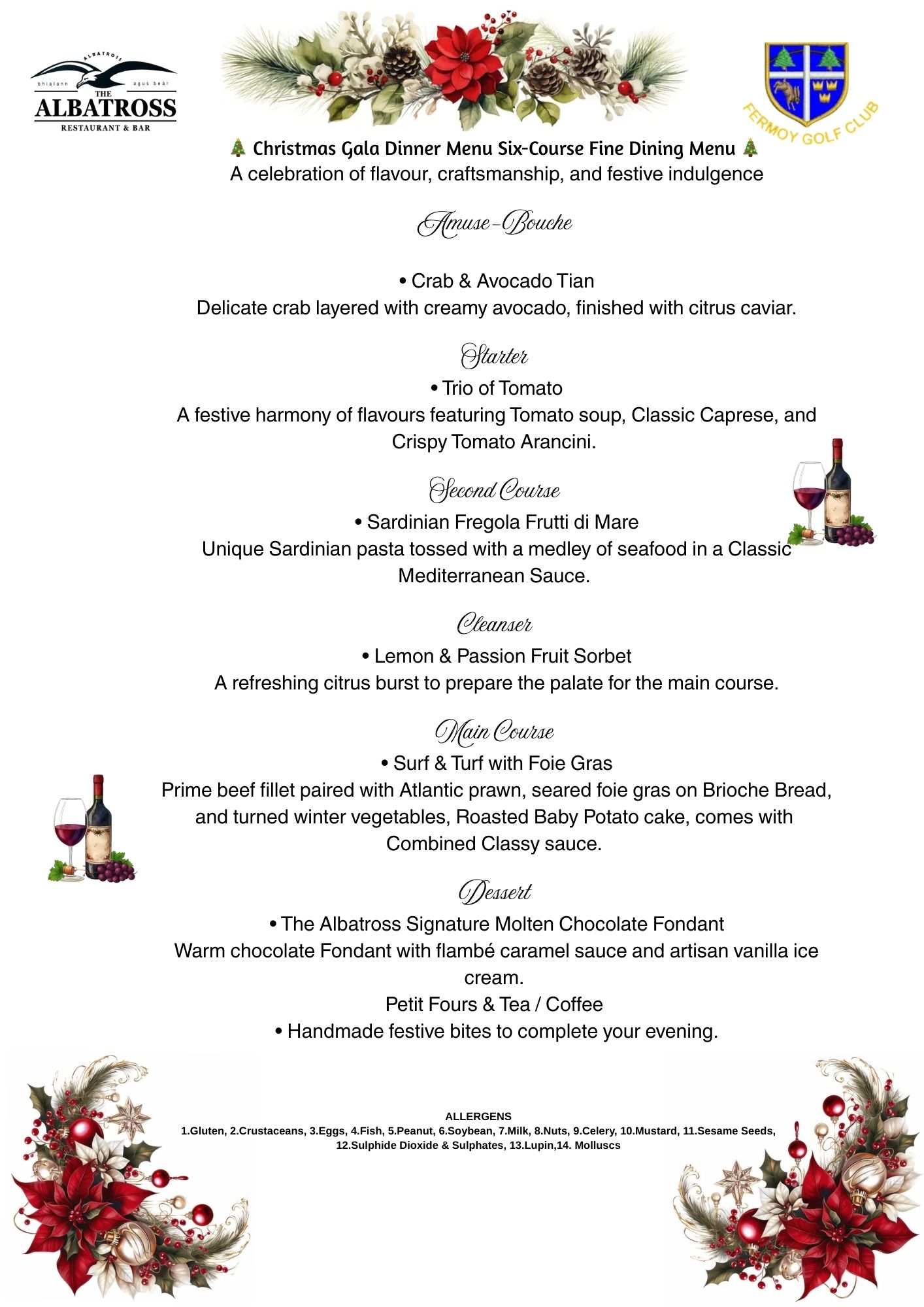 Christmas Gala Dinner Menu